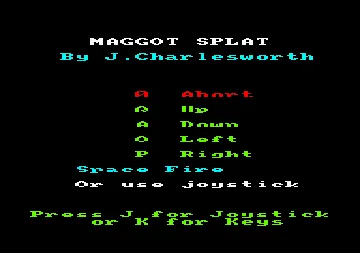 Maggot Splat (UK) (1985) [Your Computer] screen shot title